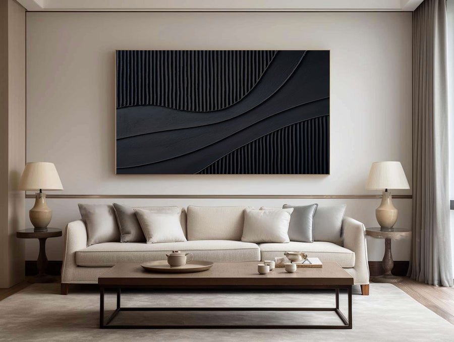 Modern Black Minimalist Art for Your Home Decor #BM 015 hand-painted oil painting
