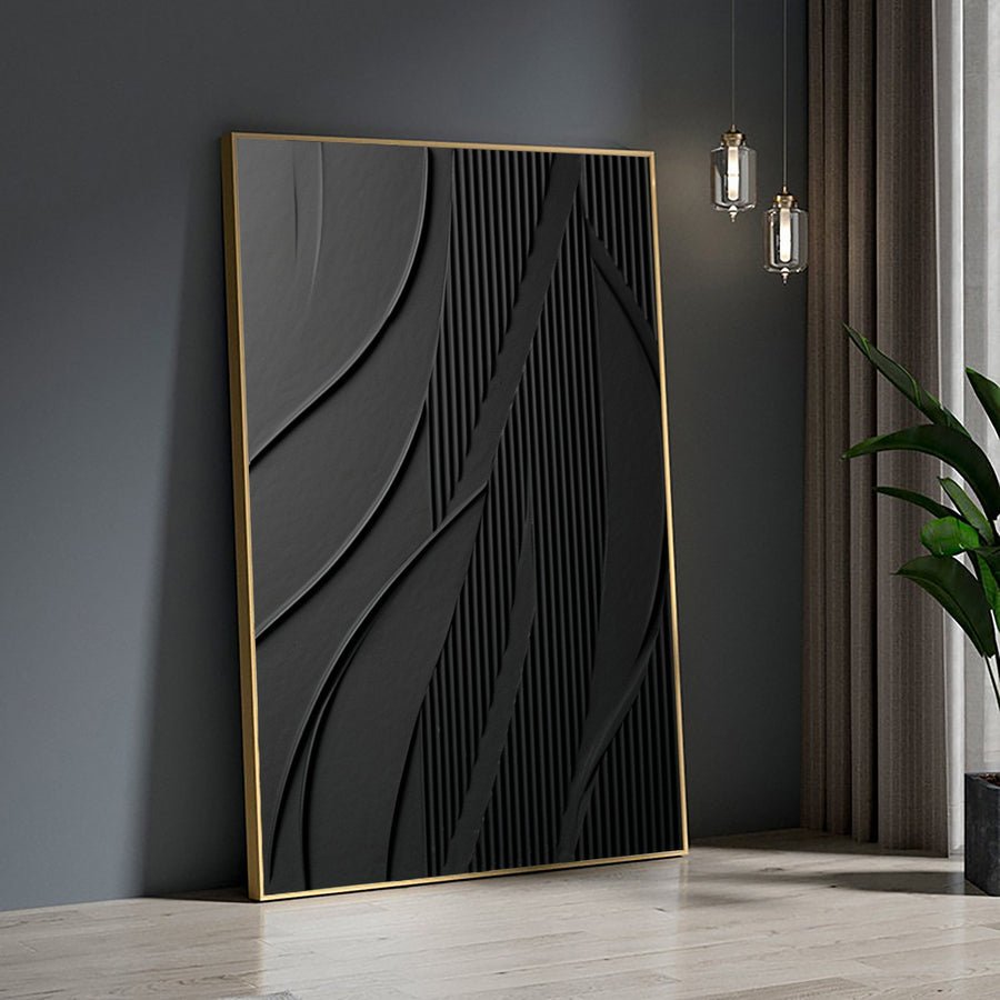 Modern Black Textured Painting for Elegant Home Interiors #BM 037 hand-painted oil painting