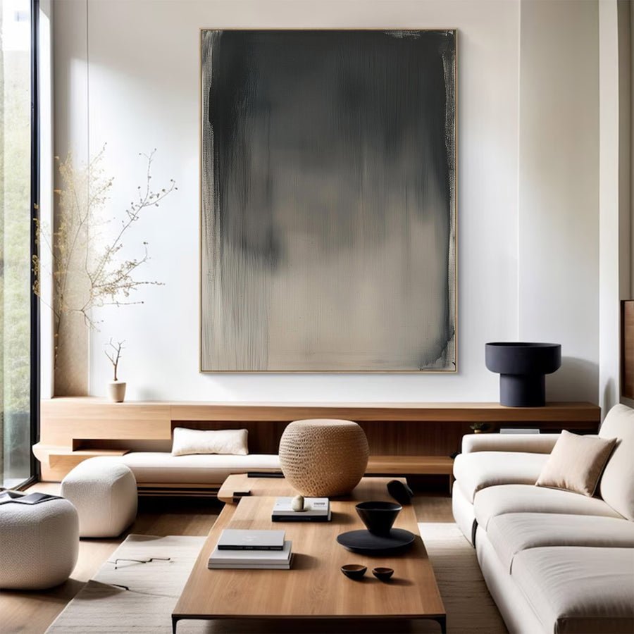 Modern Large Abstract Monochrome Art | ArtvistaGallery  #WG 117 hand-painted oil painting