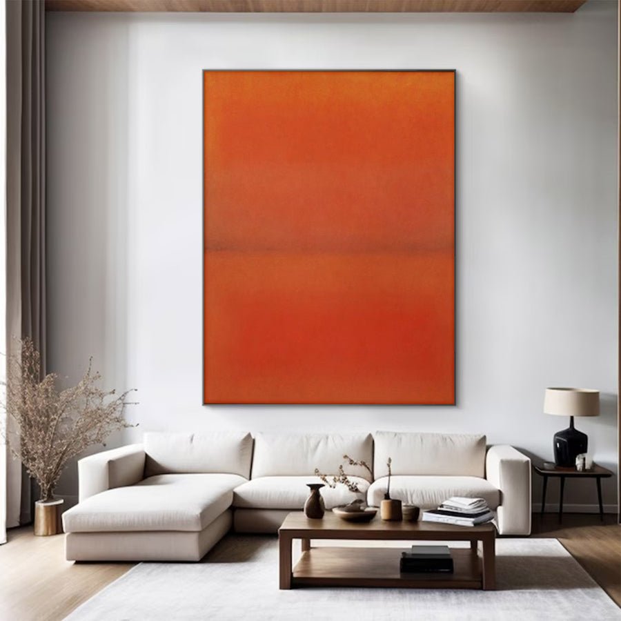 Modern Large Abstract Orange Red | ArtvistaGallery  #WG 104 hand-painted oil painting