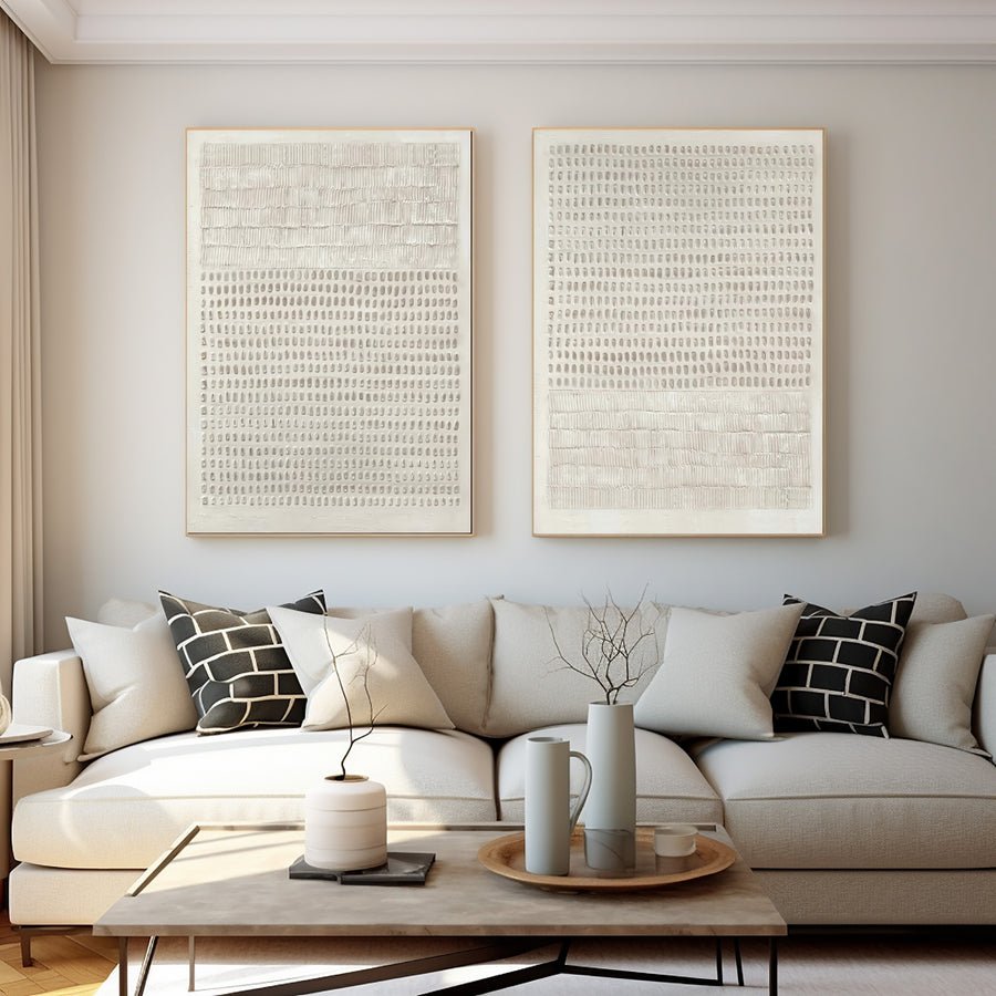 Modern Minimalist Relief Paintings Set Vertical Art #WG 033 hand-painted oil painting