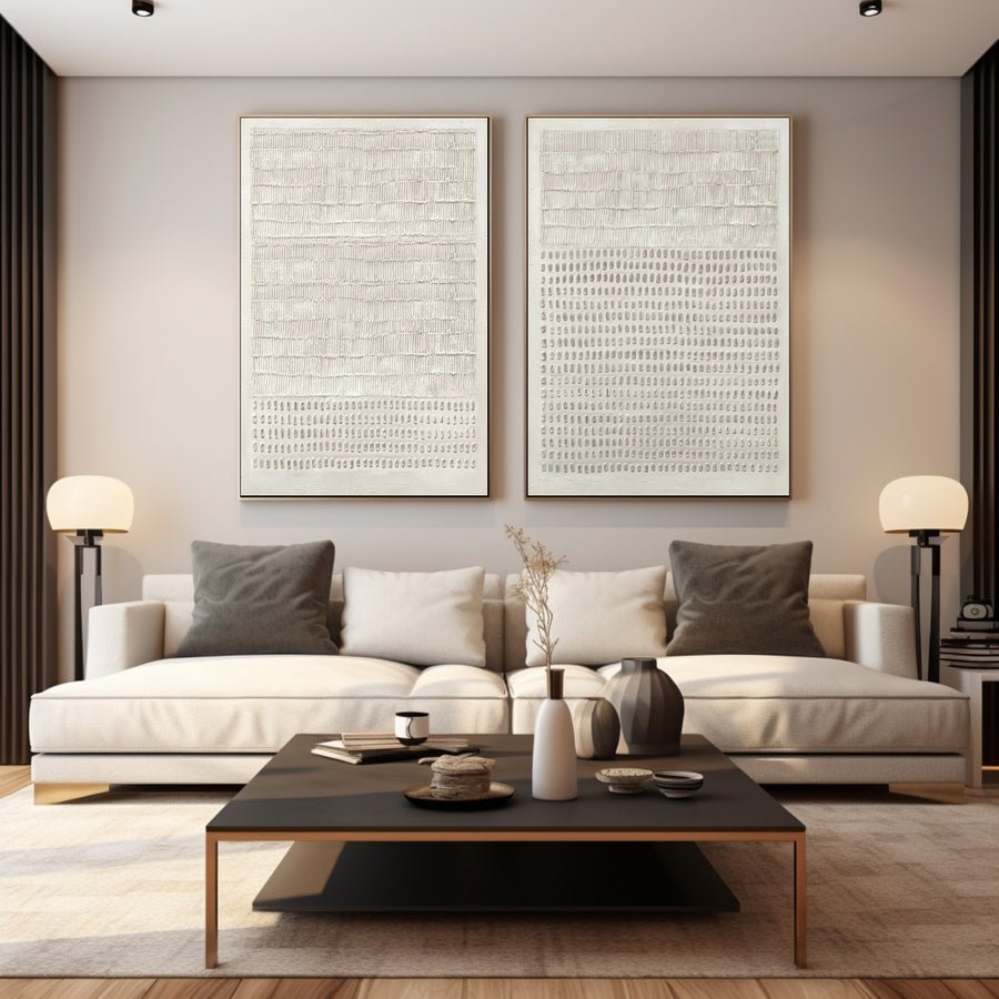 Modern Minimalist Relief Paintings Set Vertical Wall Art #WG 032 hand-painted oil painting