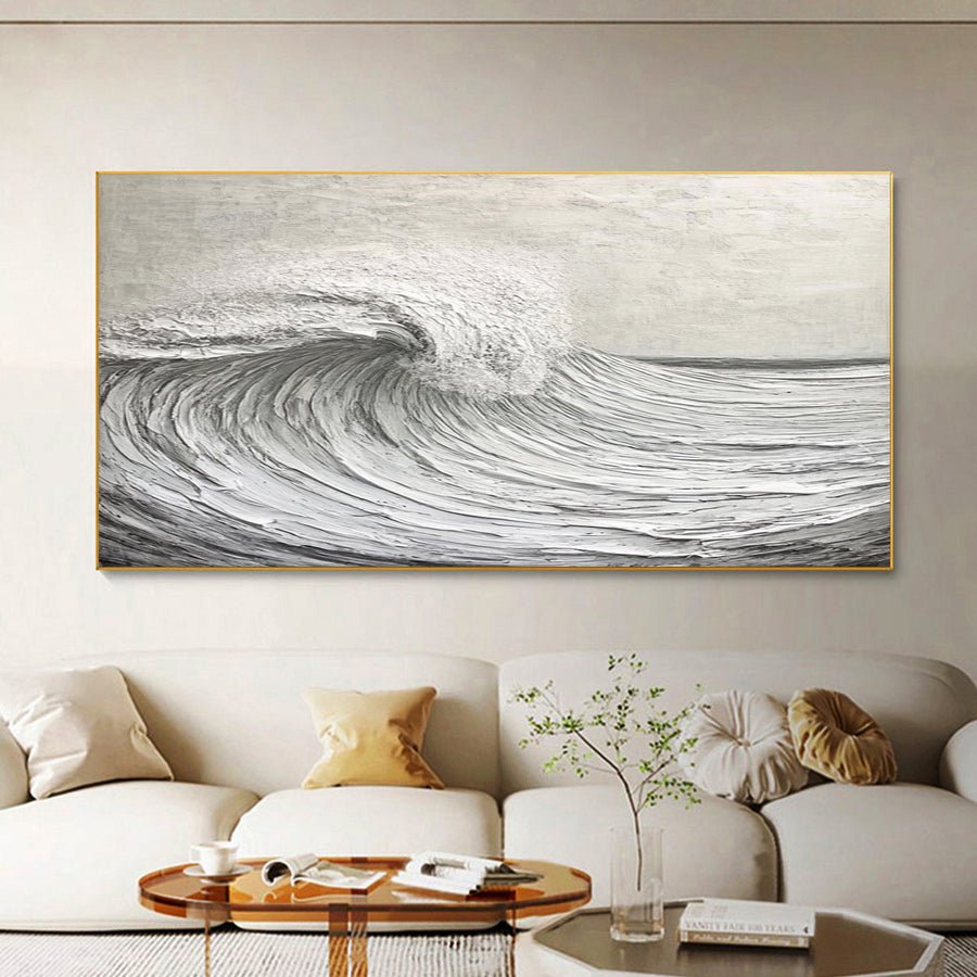 Modern Nature Inspired Wall Art Textured Wave Oil Painting #BBM 032 hand-painted oil painting