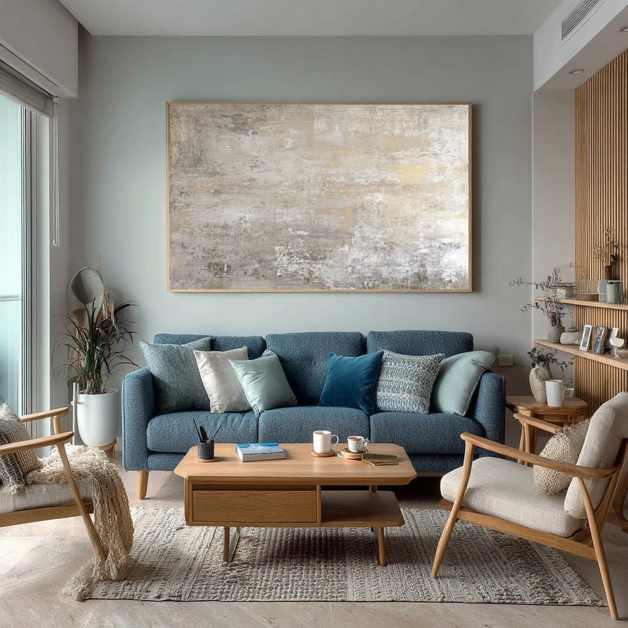 Modern Neutral Palette Wall Art for Sofa Decor #WG 002 hand-painted oil painting