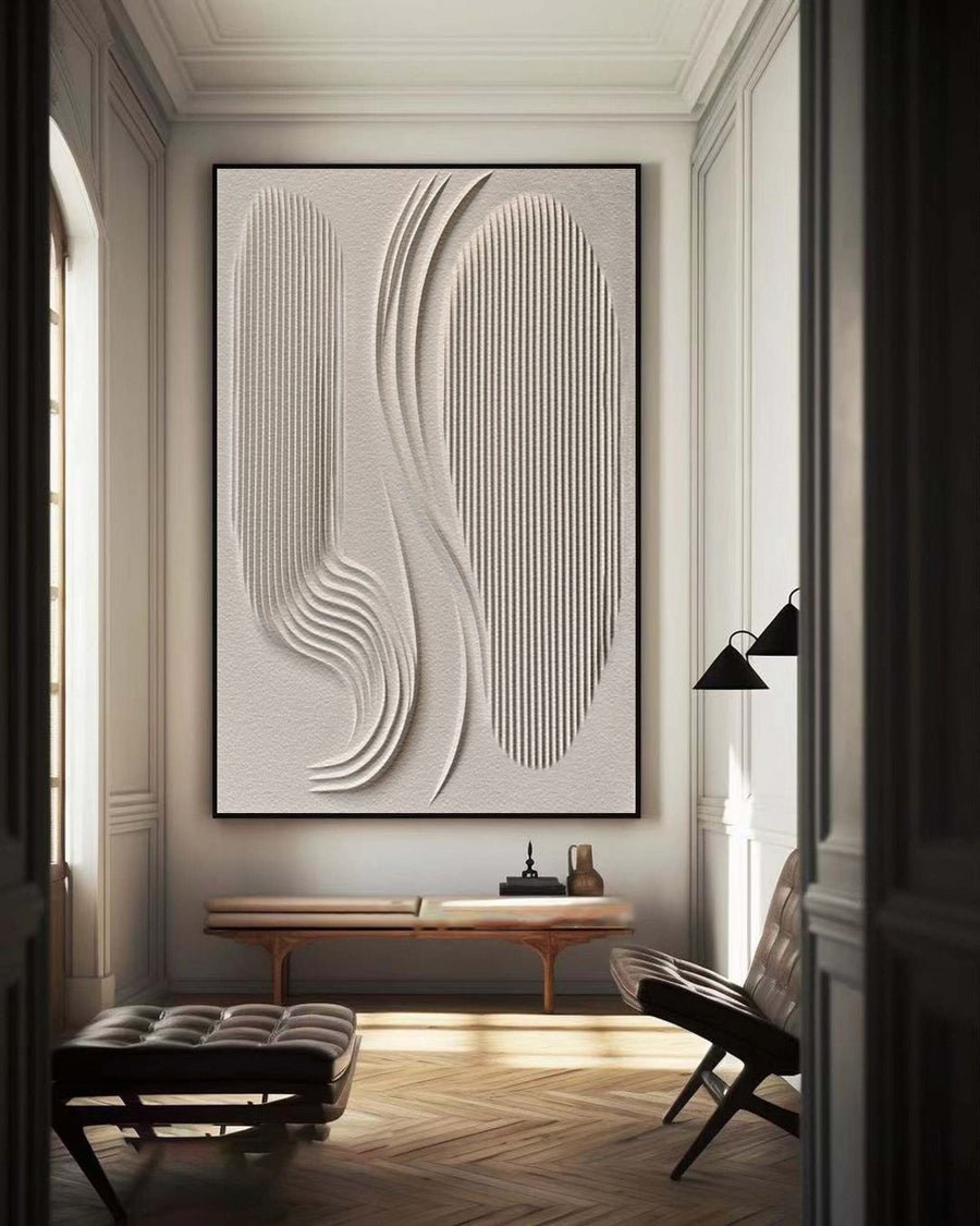 Modern Textured Canvas Art in Neutral Palette for Living Room Decor #BBM 026 hand-painted oil painting