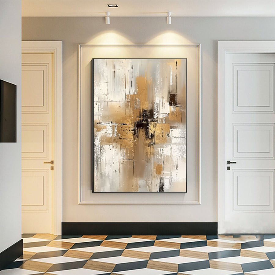 Neutral Abstract Art Oil Painting for Room Decor #BBA 016 hand-painted oil painting