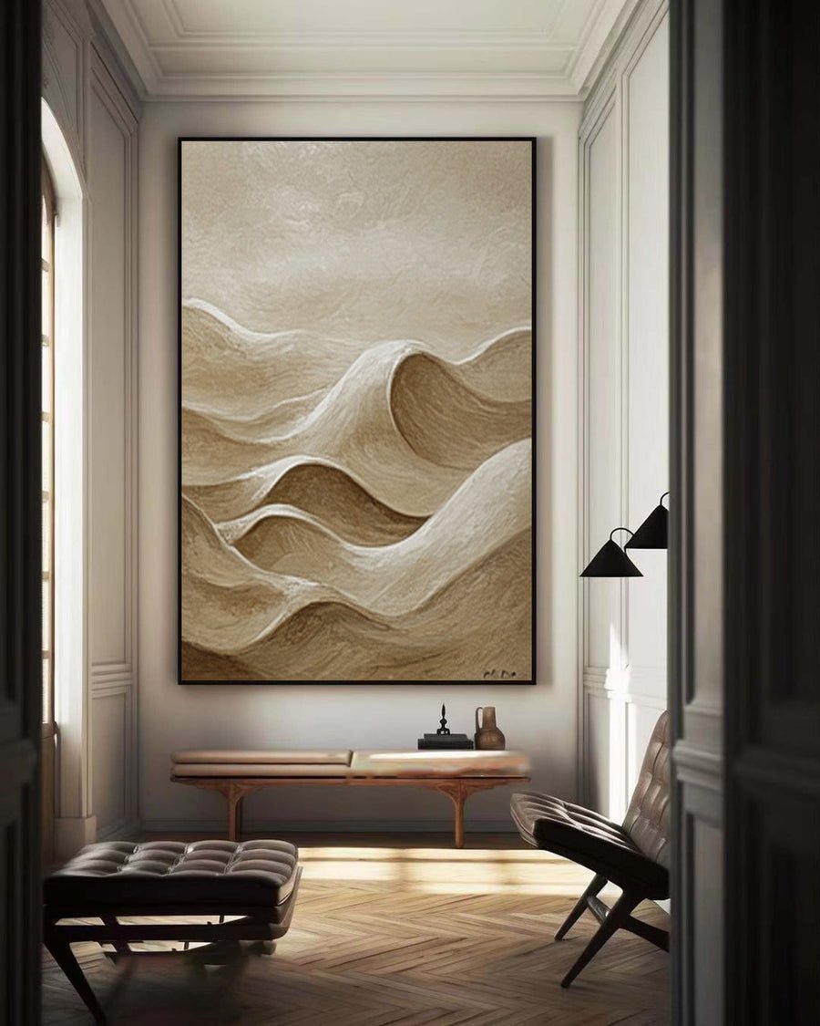 Neutral Wave Abstract Oil Painting #BBA 047 hand-painted oil painting
