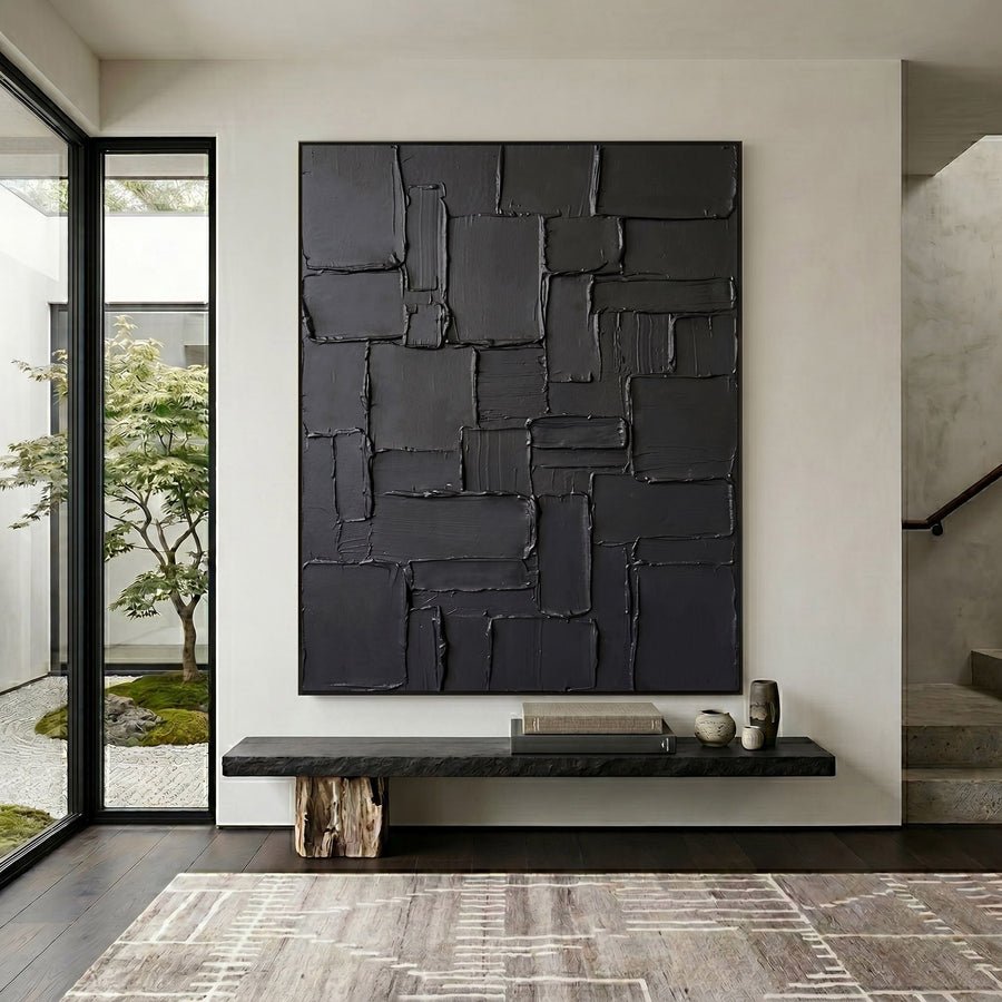 Obsidian Structure Textured Wall Art #AVG 120 hand-painted oil painting