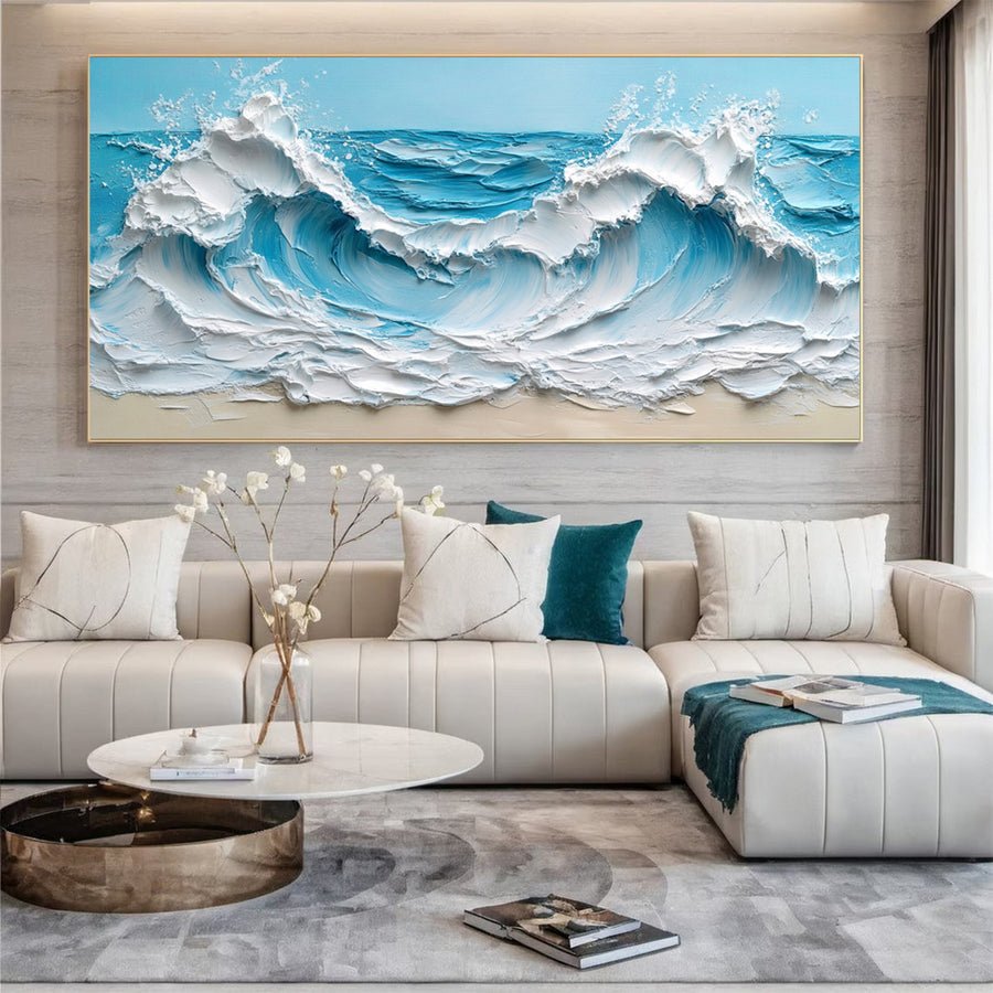 Ocean Majesty Large Textured Wave Wall Art #OS 041 hand-painted oil painting