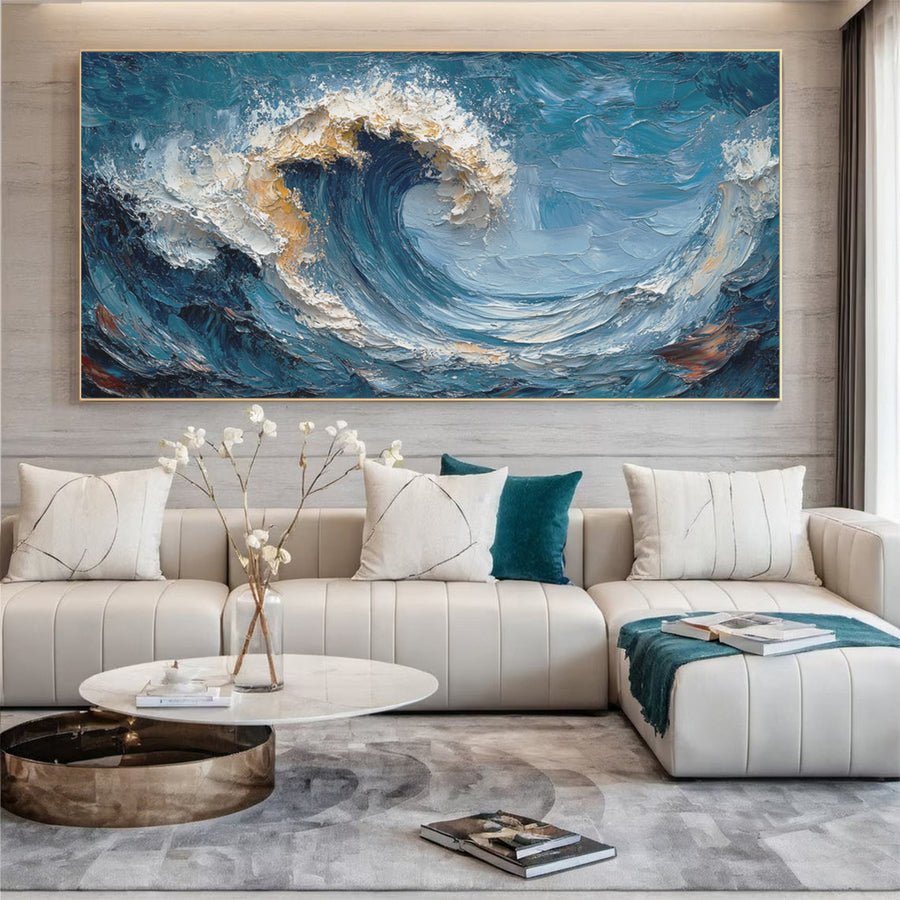 Ocean Majesty Large Textured Wave Wall Art #OS 042 hand-painted oil painting