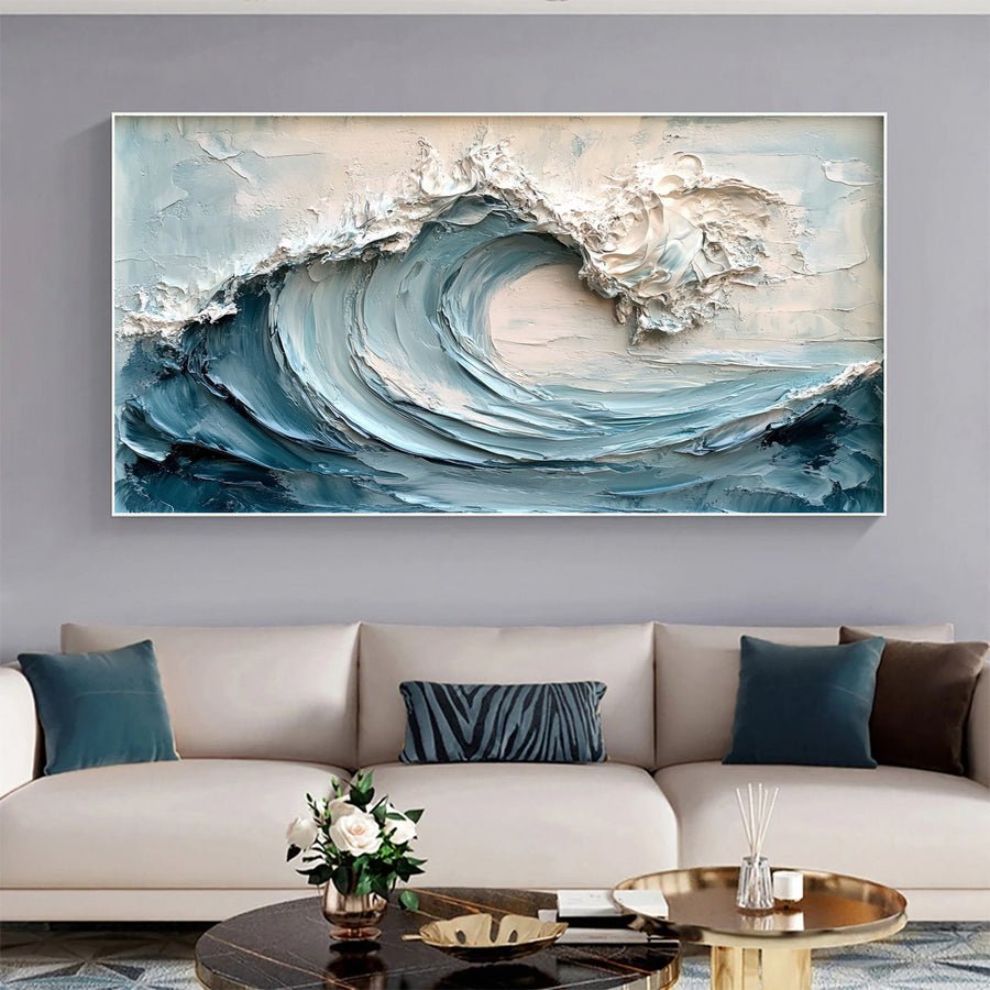Ocean Majesty Large Textured Wave Wall Art #OS 044 hand-painted oil painting