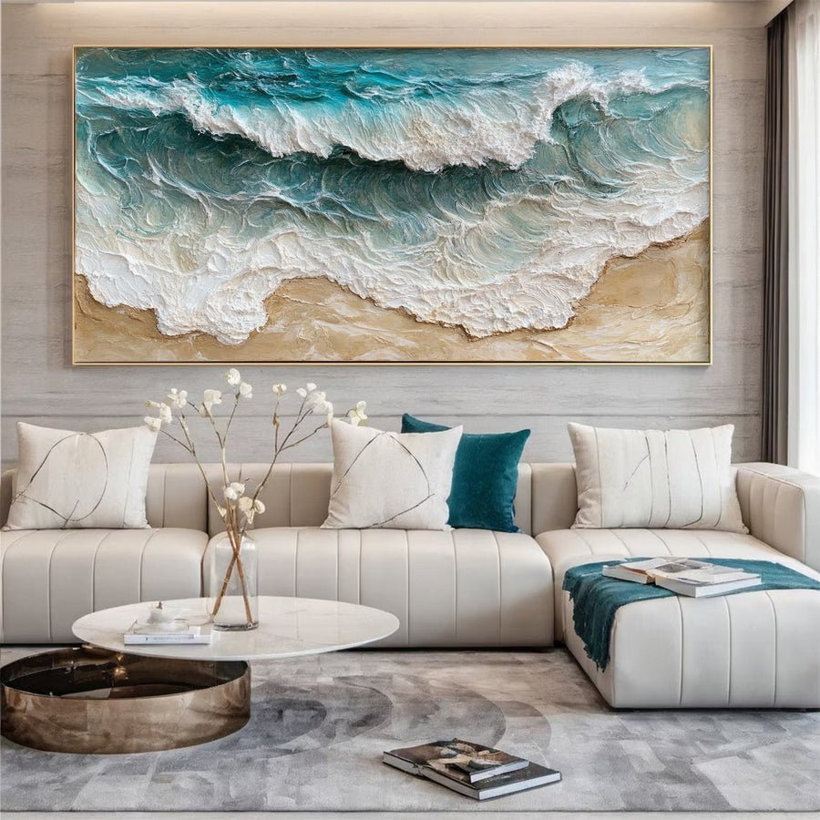 Ocean Majesty Large Textured Wave Wall Art #OS 045 hand-painted oil painting