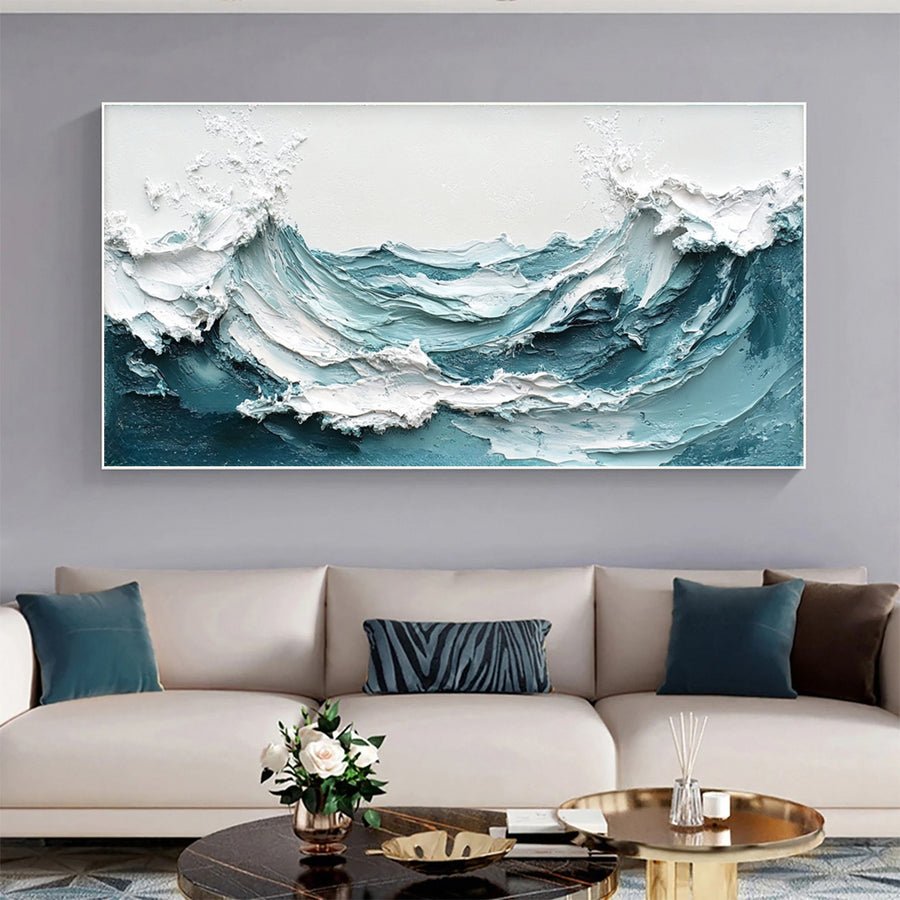 Ocean Majesty Large Textured Wave Wall Art #OS 046 hand-painted oil painting