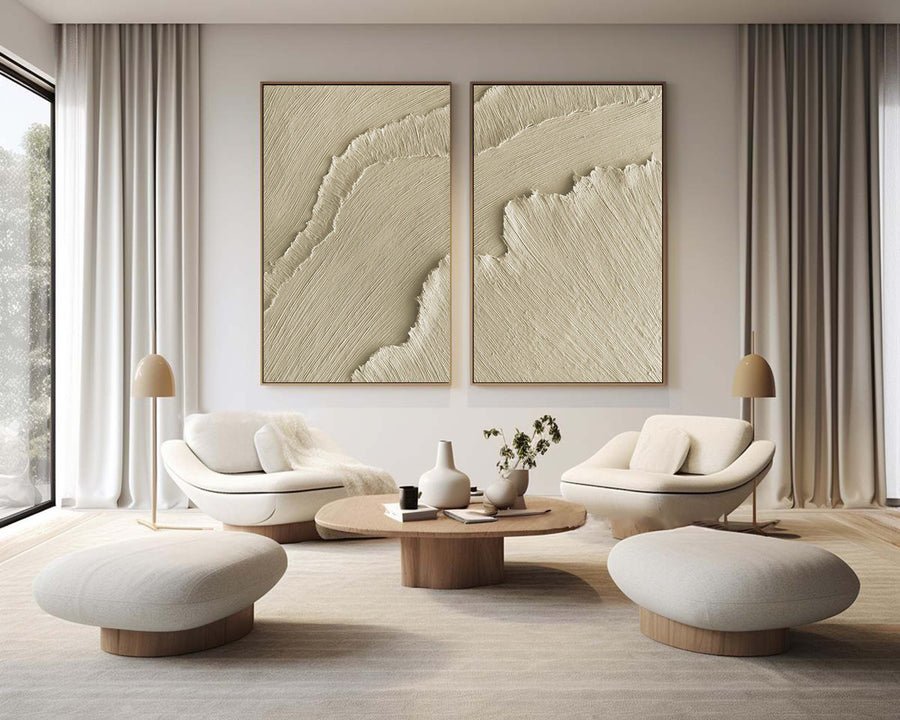 Ocean Wave Abstract Tranquility Painting SET OF 2 #AVG 028 hand-painted oil painting