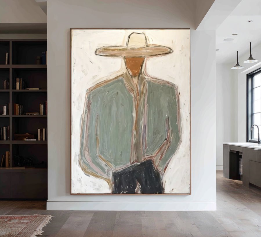 Oversized Contemporary Cowboy Artwork #AVG 022 hand-painted oil painting