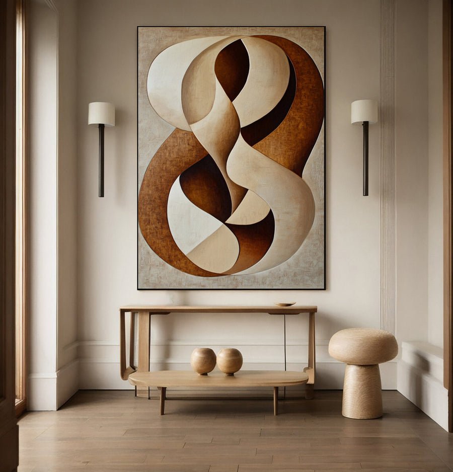 Quiet Embrace: Minimalist Abstract with Gentle Swirling Forms #BGA 211 hand-painted oil painting