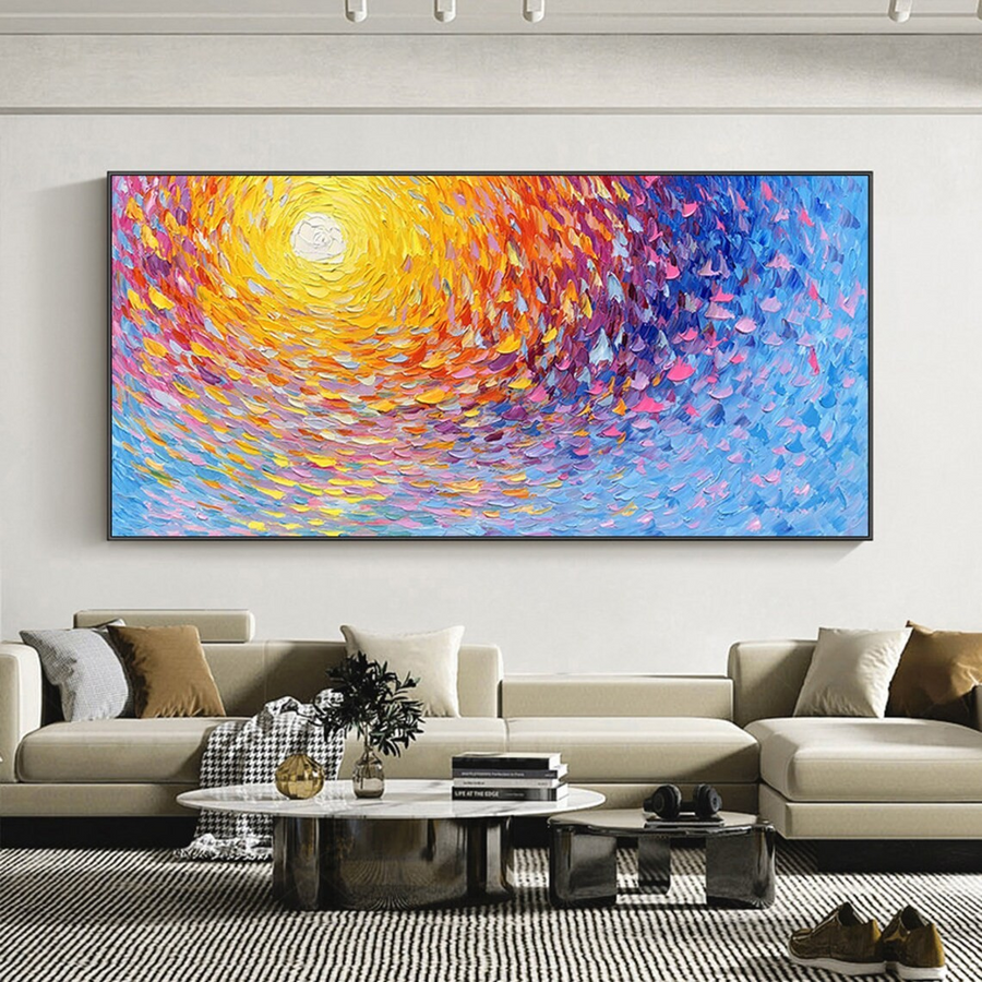 Radiant Spiral Abstract Wall Art for Modern Spaces #BGA 024 hand-painted oil painting