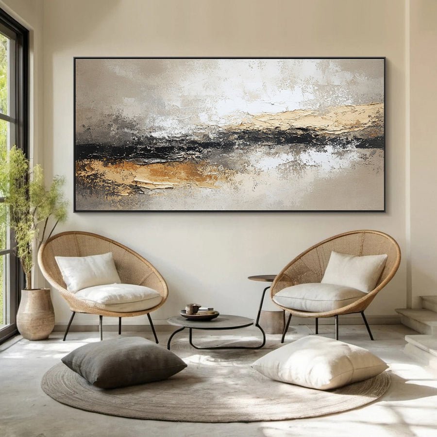 Rustic Harmony Large Abstract Earth Tones Painting #BBA 043 hand-painted oil painting