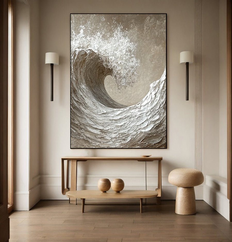 Sculpted Fury: Abstract Wave with Tactile Depth #BGA 242 hand-painted oil painting