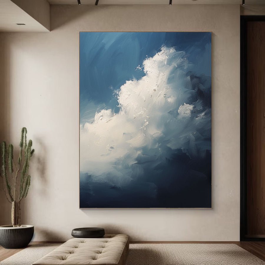 Serene Cloudscape Abstract Art Canvas Modern Sky Painting #OS 015 hand-painted oil painting