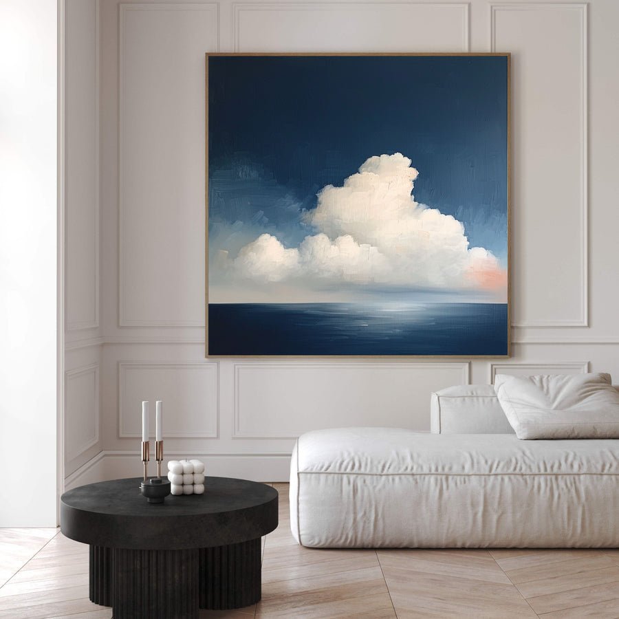 Serene Cloudscape Abstract Art Canvas Modern Sky Painting #OS 027 hand-painted oil painting