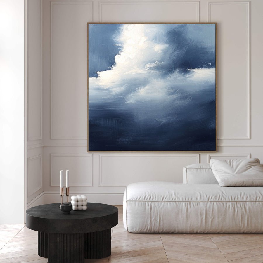 Serene Cloudscape Abstract Art Canvas Modern Sky Painting #OS 028 hand-painted oil painting