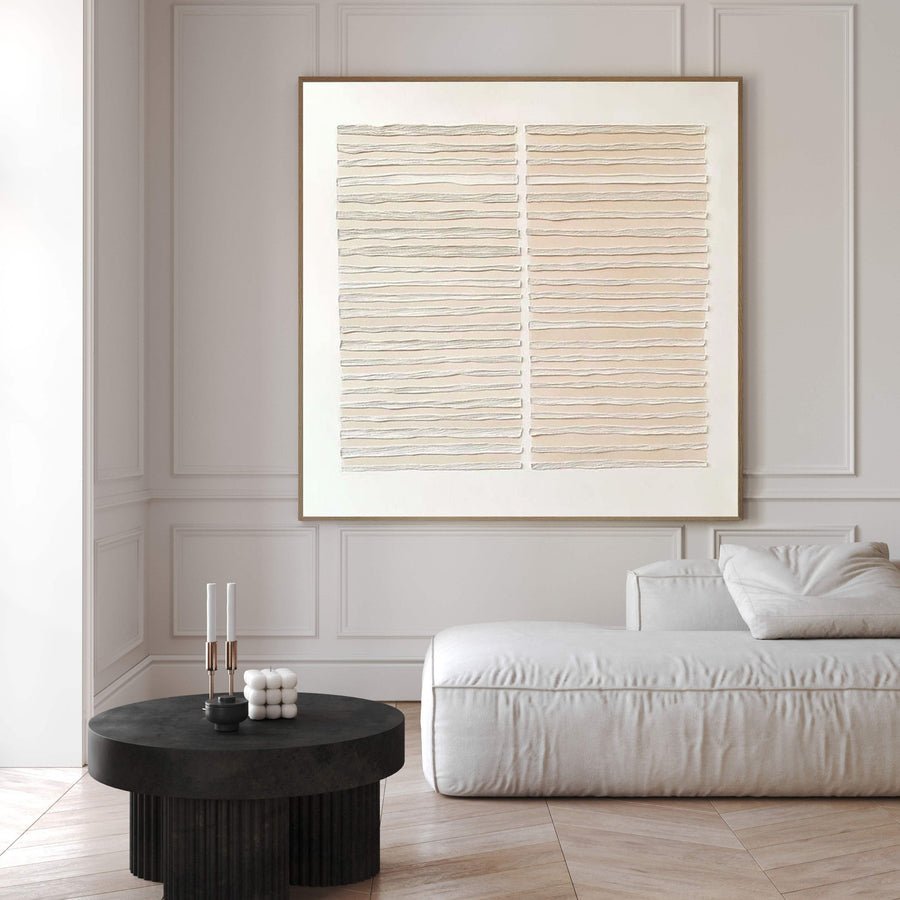 Serene Strata Textured Abstract Wabi Sabi Wall Art for Tranquil Interiors #WS 020 hand-painted oil painting