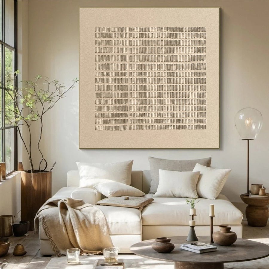 Serene Strata Textured Abstract Wabi Sabi Wall Art for Tranquil Interiors #WS 022 hand-painted oil painting