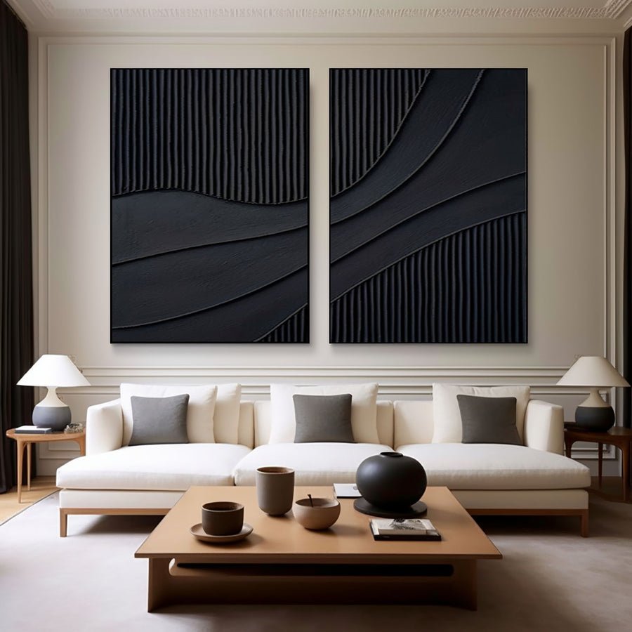 Simplistic Style Oil Painting | Modern Art for Elegant Home Decor Set Of 2 #BMS 001 hand-painted oil painting