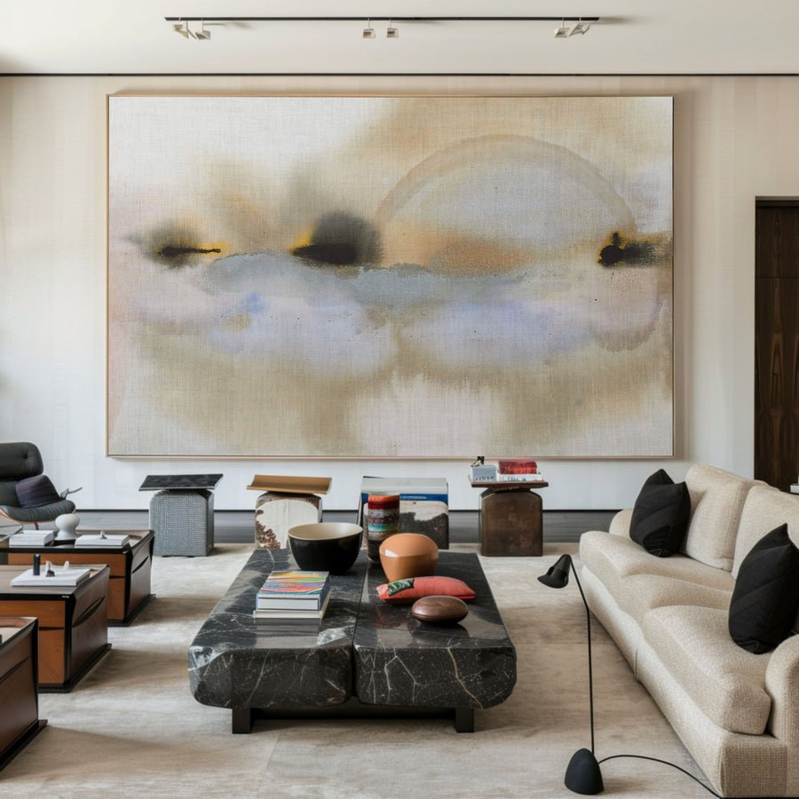 Soft Blended Landscape Abstraction, Modern Wall Art #BGA 056 hand-painted oil painting