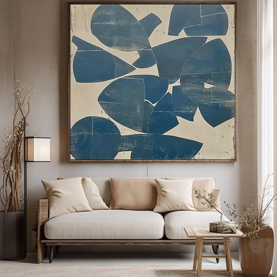 Stunning Blue Abstract Wall Art for a Modern Touch #BGA 007 hand-painted oil painting
