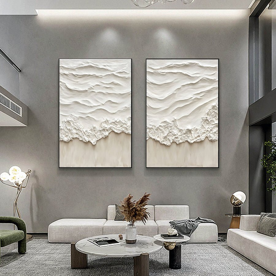 Textured Beach Waves Canvas Set for Coastal Home Decor #BBS 012 hand-painted oil painting