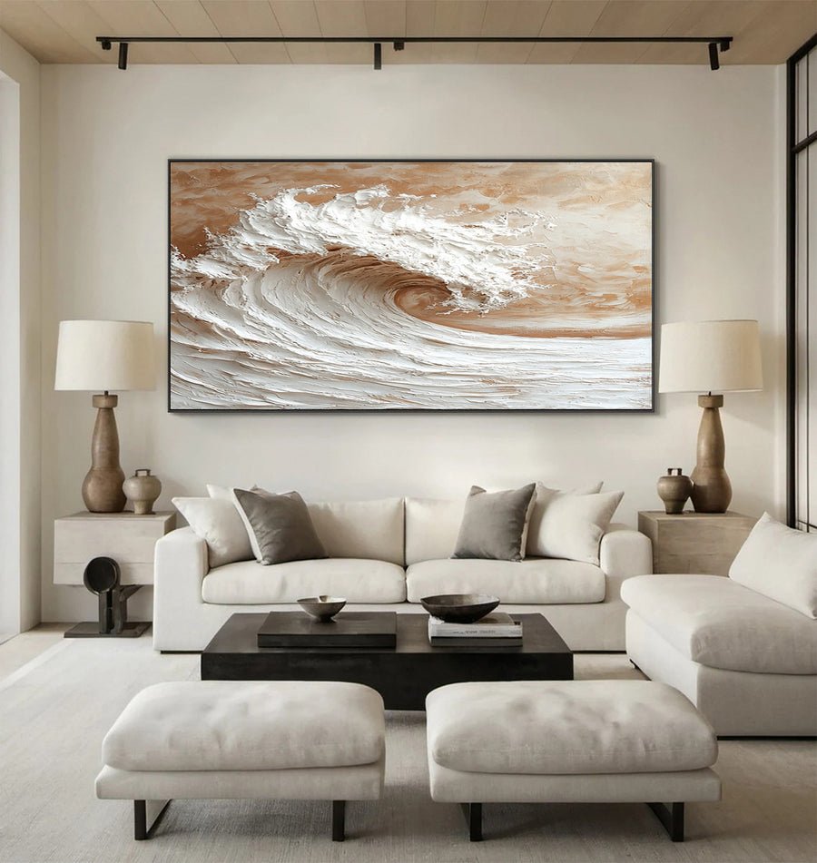 Textured Ocean Wave Canvas Art Contemporary Wall Decor #WG 036 hand-painted oil painting