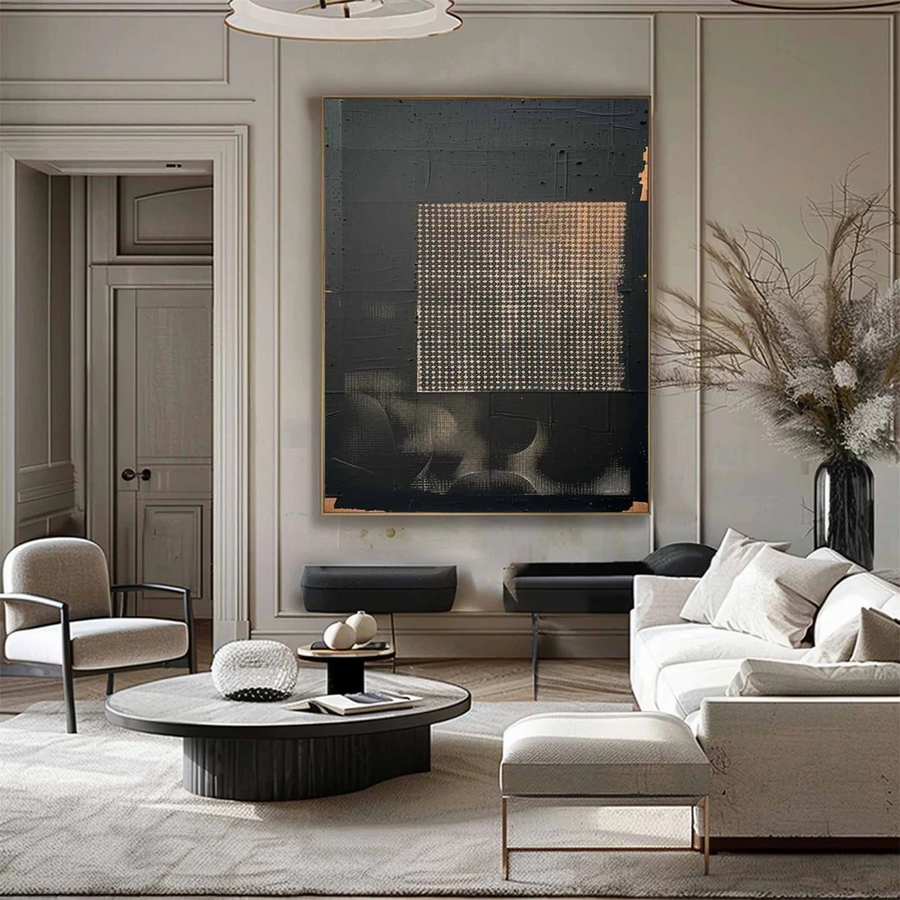 Unique Black and White Japanese Wall Art #WSA 003 hand-painted oil painting