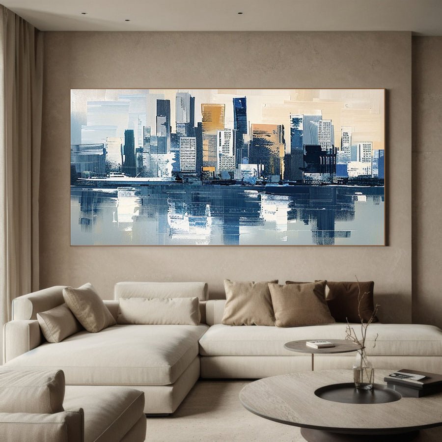 Urban Reflections Wall Art Large Canvas for Sophisticated Interiors #ULA 002 hand-painted oil painting