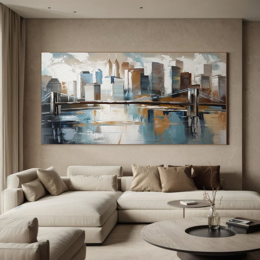 Urban Reflections Wall Art Large Canvas for Sophisticated Interiors #ULA 004 hand-painted oil painting