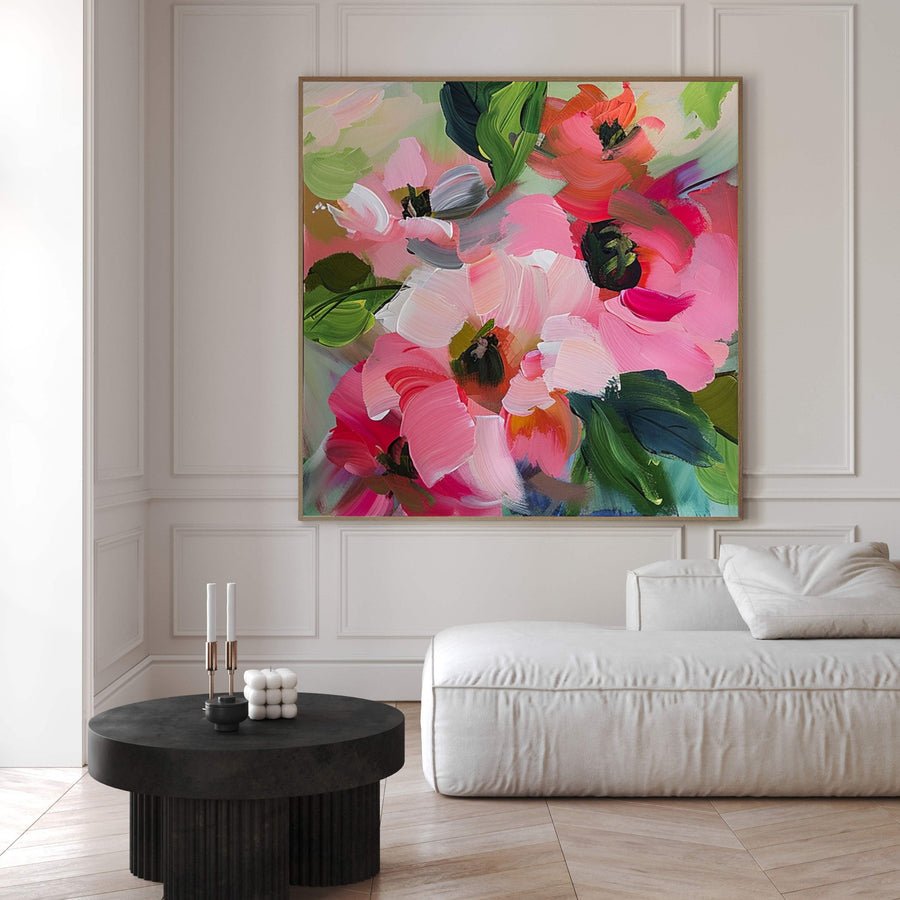 Vibrant Bloom Canvas Art Colorful Flower Wall Decor #FT 035 hand-painted oil painting
