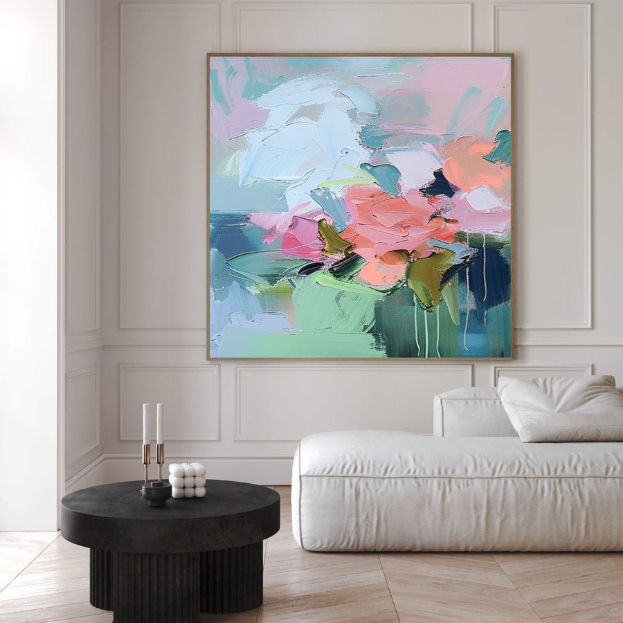 Vibrant Bloom Canvas Art Colorful Flower Wall Decor #FT 037 hand-painted oil painting