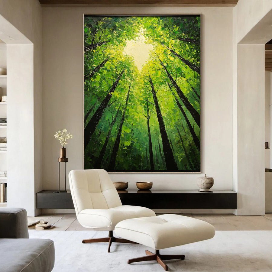 Vibrant Forest Landscape Painting Large Tree Canvas Art #FT 044 hand-painted oil painting