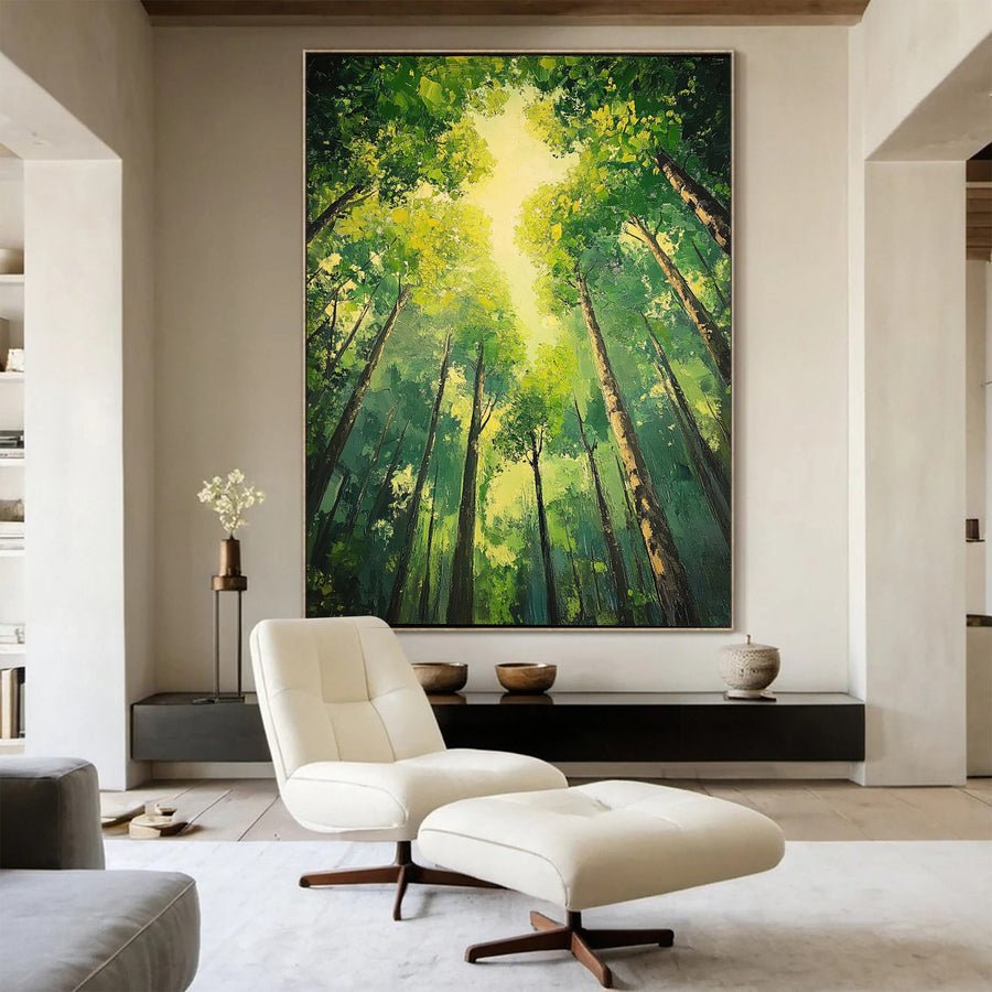 Vibrant Forest Landscape Painting Large Tree Canvas Art #FT 045 hand-painted oil painting