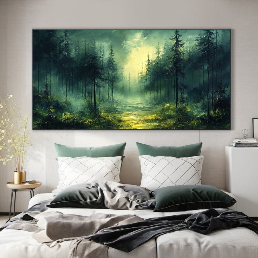 Vibrant Forest Landscape Painting Large Tree Canvas Art #FT 046 hand-painted oil painting