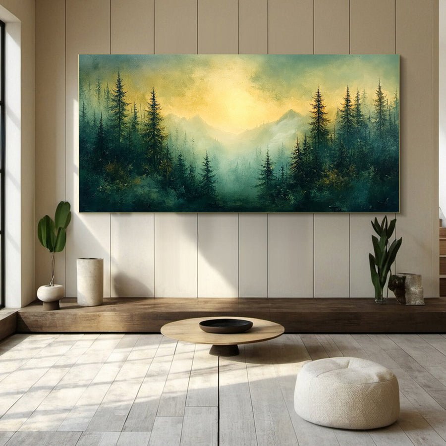 Vibrant Forest Landscape Painting Large Tree Canvas Art #FT 047 hand-painted oil painting
