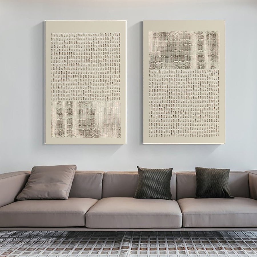 Wabi Sabi Abstract Art Set of Two for Elegant Wall Decor #BBS 007 hand-painted oil painting