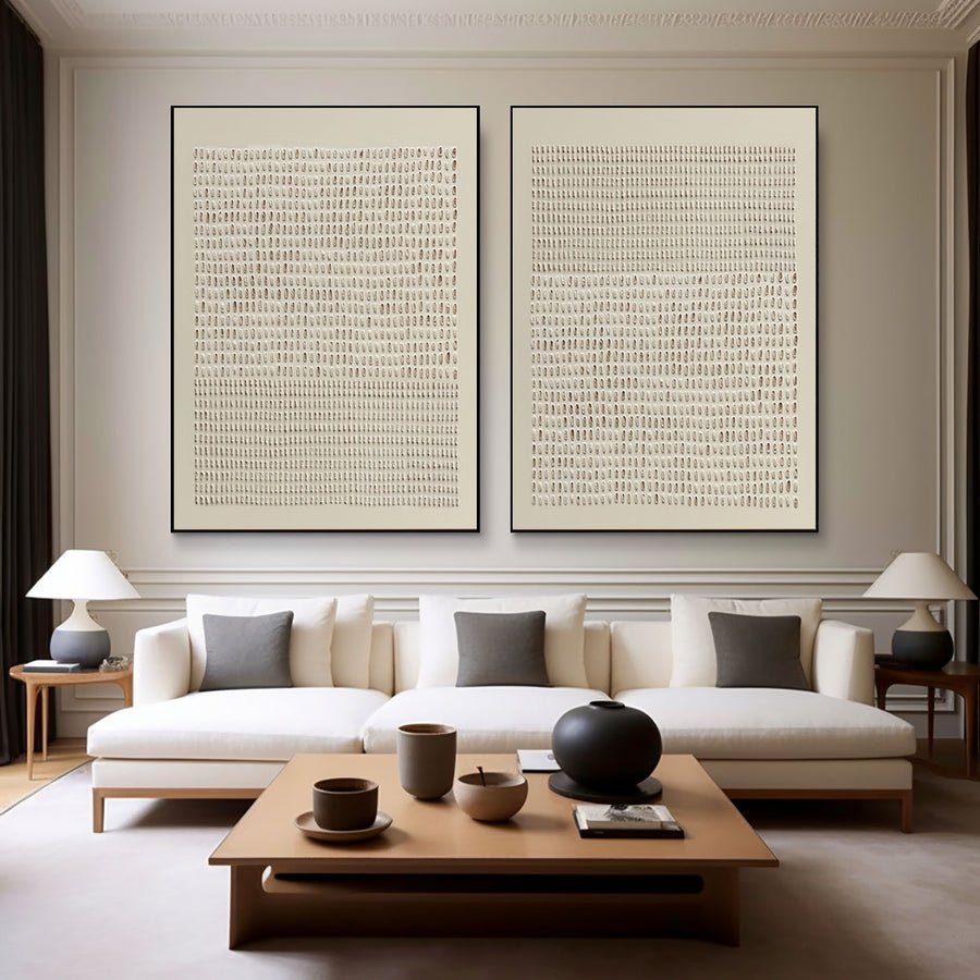 Wabi Sabi Abstract Art Set of Two for Elegant Wall Decor #BBS 008 hand-painted oil painting