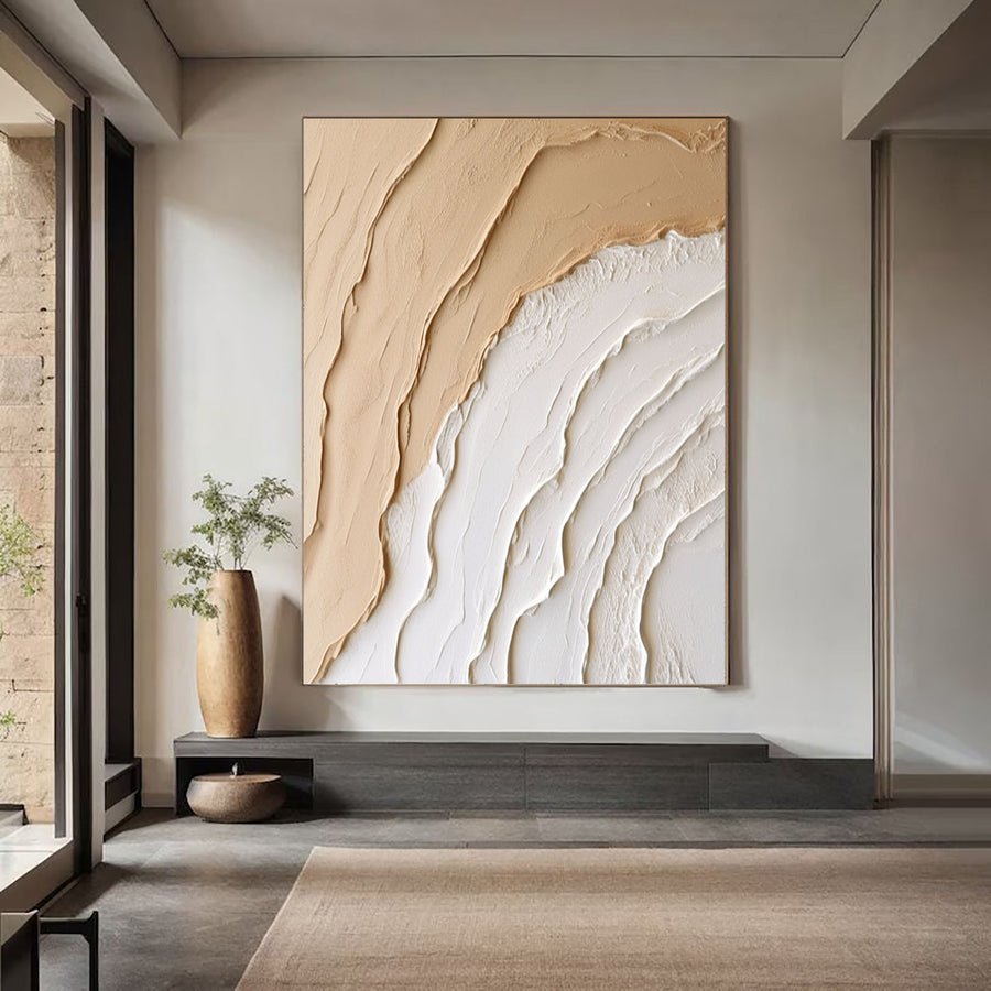 Whispering Dunes: Textured Abstract Canvas Art For Home Decor #BBM 011 hand-painted oil painting