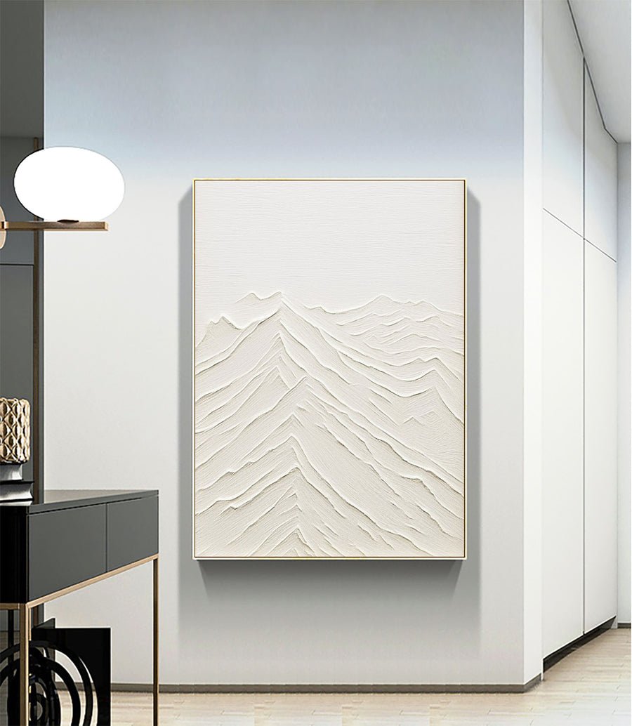 White Abstract Painting #LL 001 hand-painted oil painting