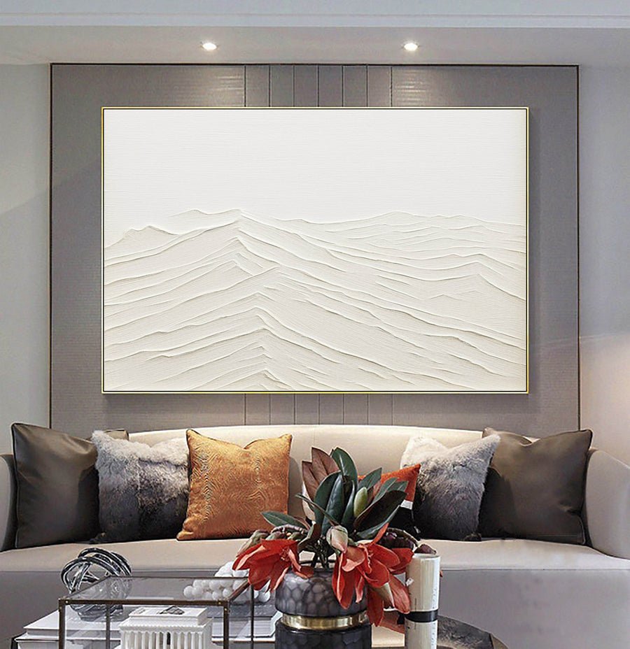 White Abstract Painting #LL 002 hand-painted oil painting
