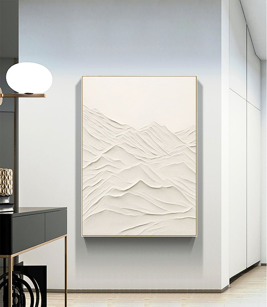 White Abstract Painting #LL 004 hand-painted oil painting