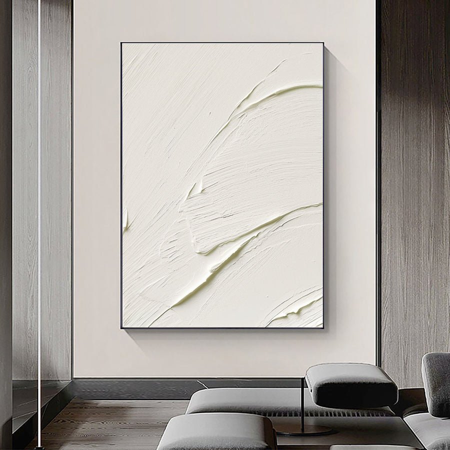 White Abstract Painting #LL 006 hand-painted oil painting