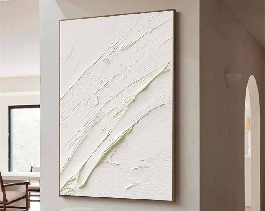 White Abstract Painting #LL 007 hand-painted oil painting